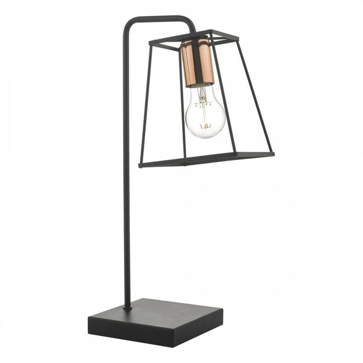 Dar TOW4122 | Tower Table Lamp | Satin Black & Polished Copper