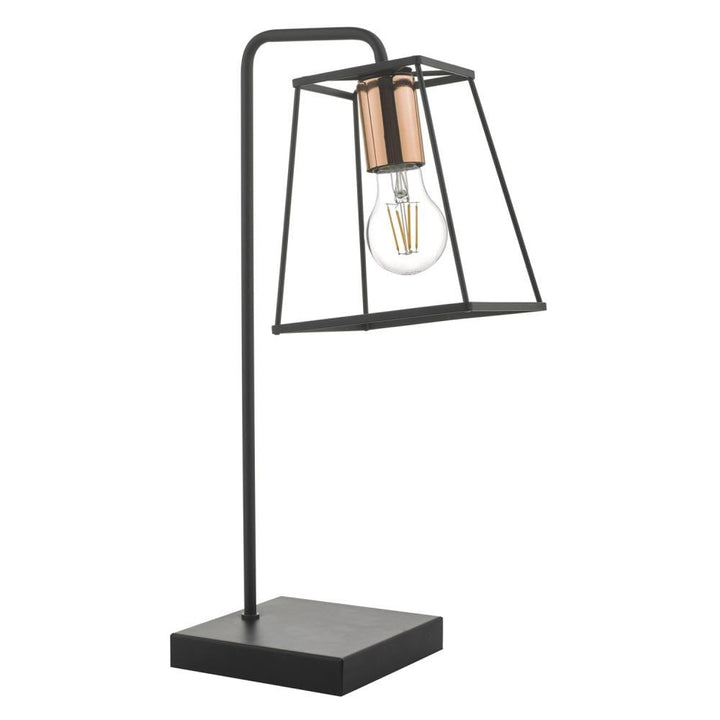 Dar TOW4122 | Tower Table Lamp | Satin Black & Polished Copper