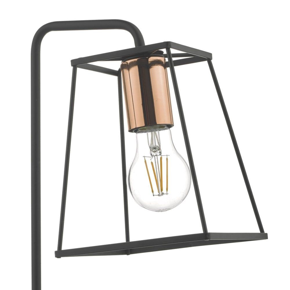 Dar TOW4122 | Tower Table Lamp | Satin Black & Polished Copper