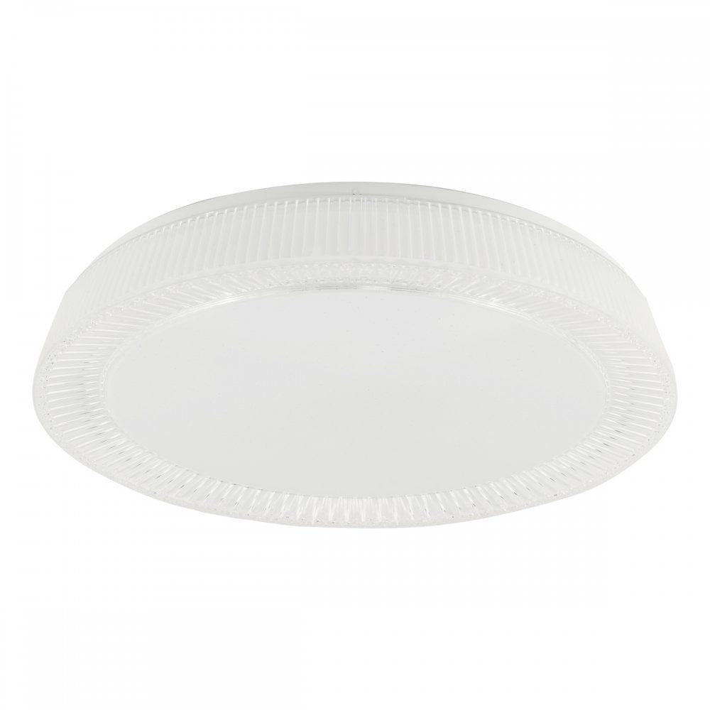 Dar UDE482 | Udell Flush LED Ceiling Light | Clear Acrylic