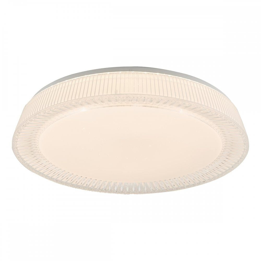 Dar UDE482 | Udell Flush LED Ceiling Light | Clear Acrylic