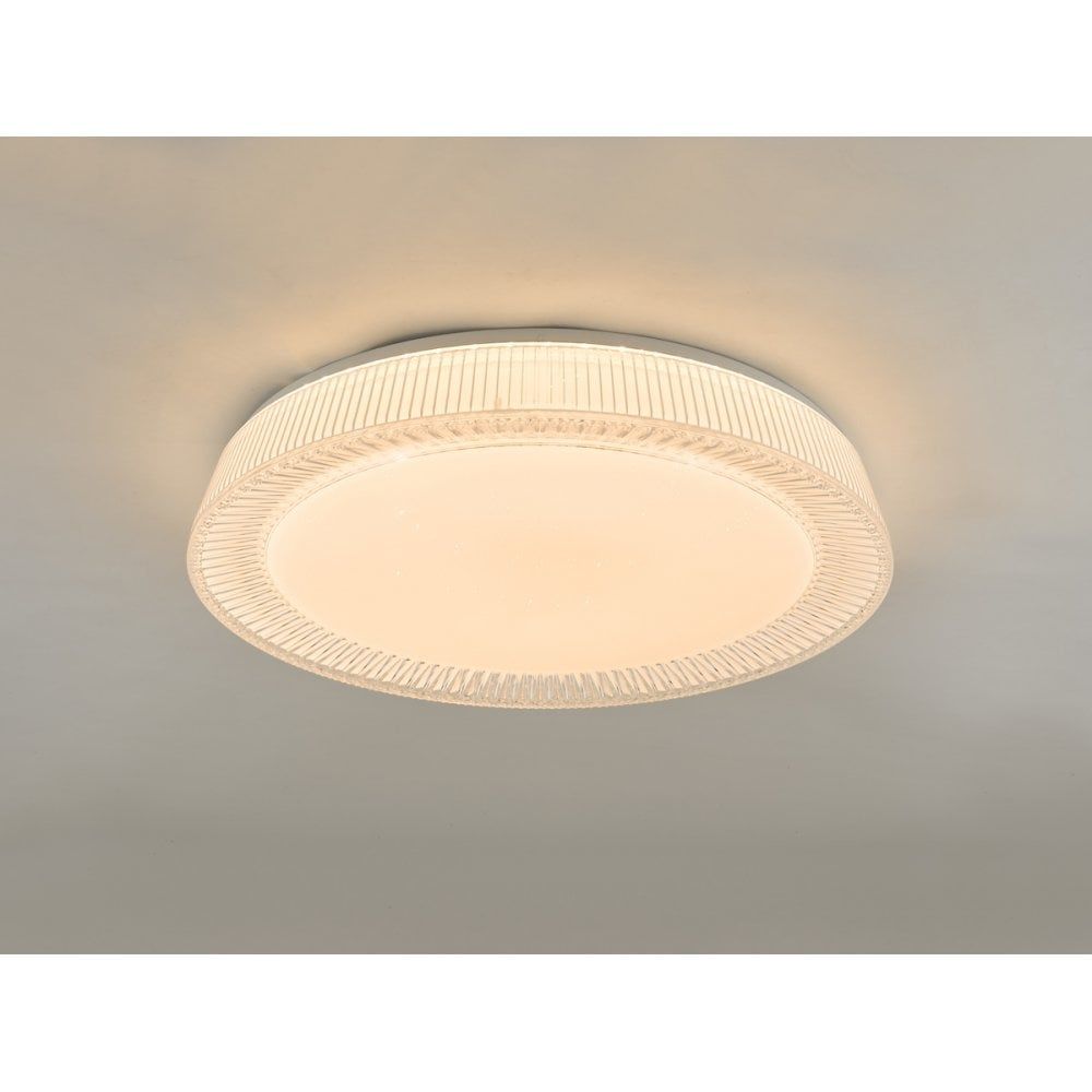 Dar UDE482 | Udell Flush LED Ceiling Light | Clear Acrylic