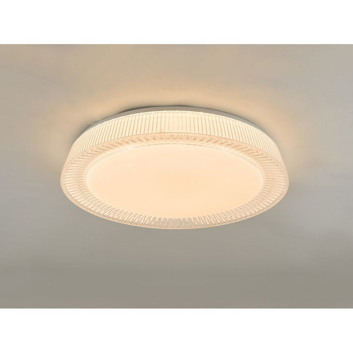 Dar UDE482 | Udell Flush LED Ceiling Light | Clear Acrylic