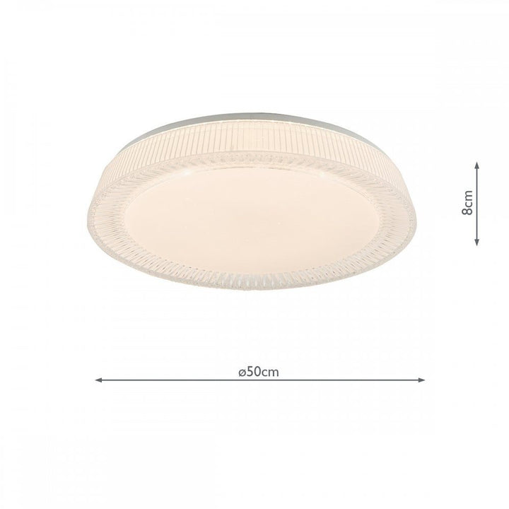 Dar UDE482 | Udell Flush LED Ceiling Light | Clear Acrylic