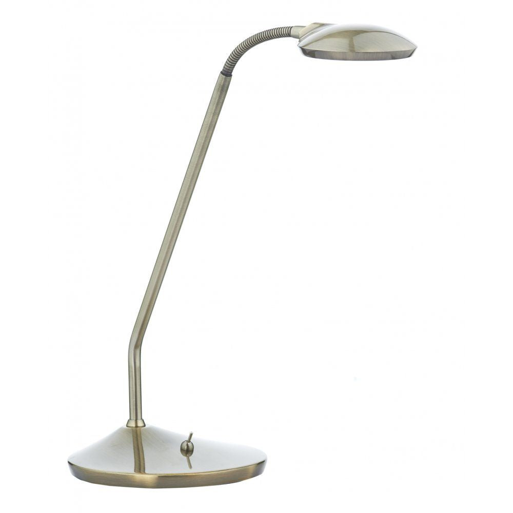 Dar WEL4075 | Wellington Table Lamp | Antique Brass LED