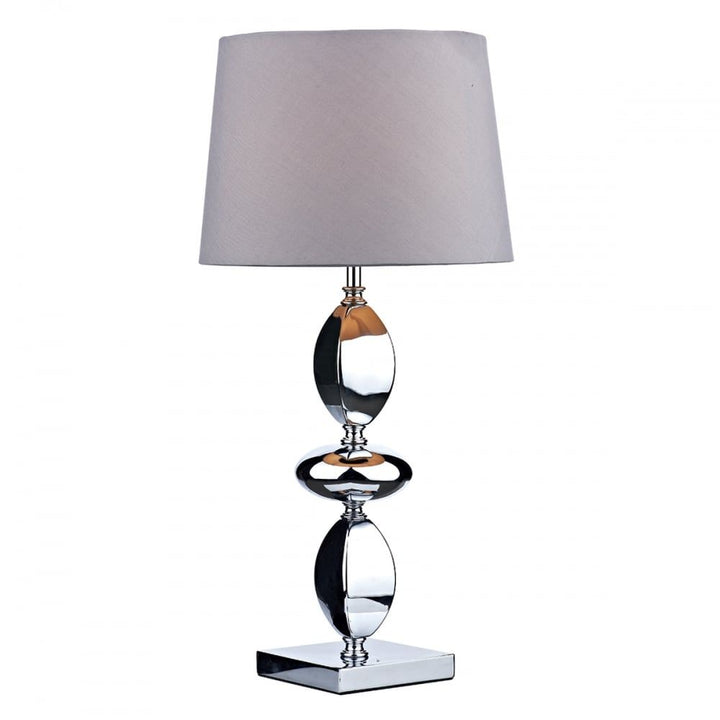 Dar WIC4250 Wickford Table Lamp Large Polished Chrome With Shade
