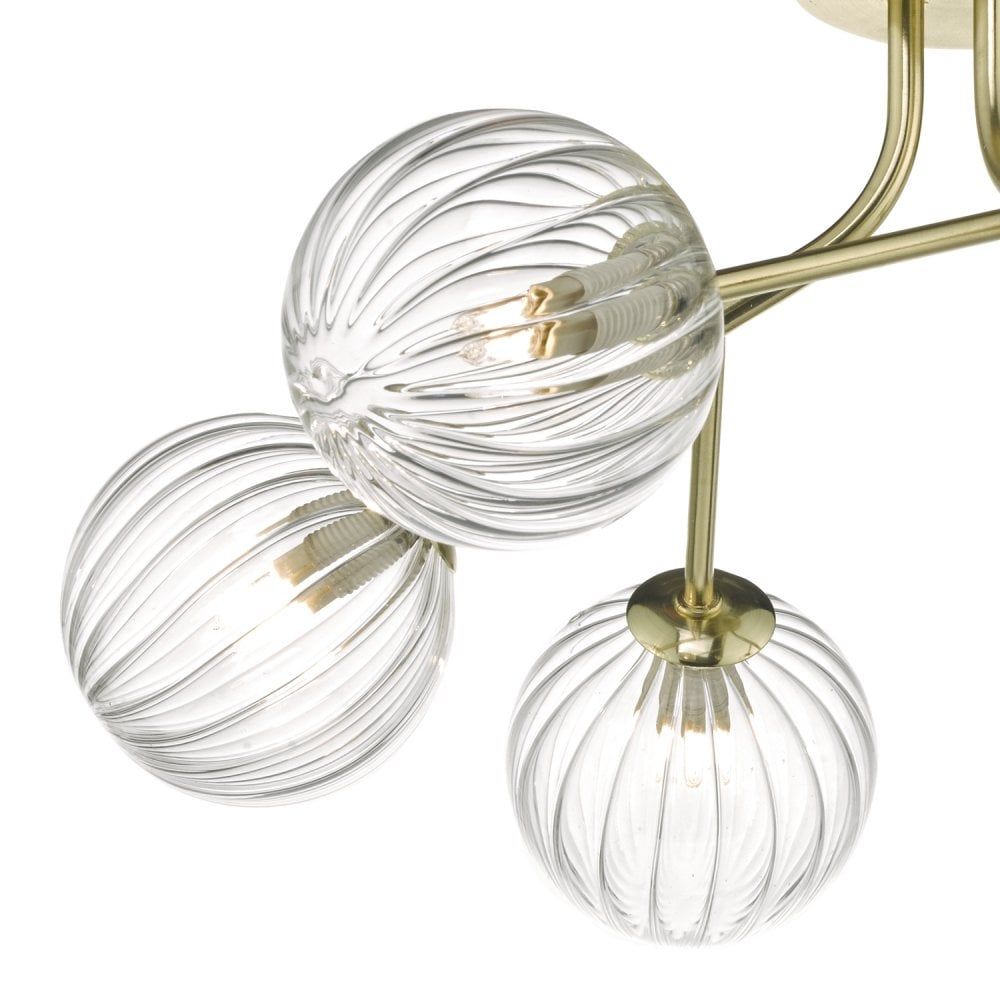 Dar YIS6435 | Yiska 6 Light Semi Flush | Gold Glass