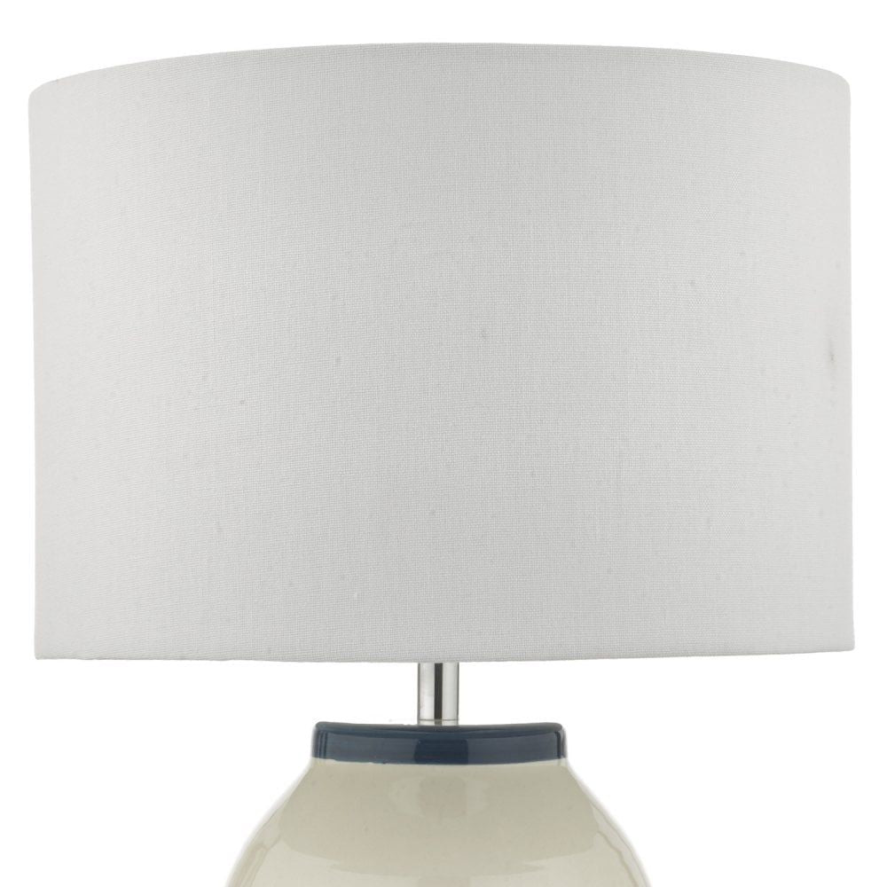 Dar ZAB4223 | Zabe Table Lamp | Ribbed Ceramic Base | White & Blue Shade