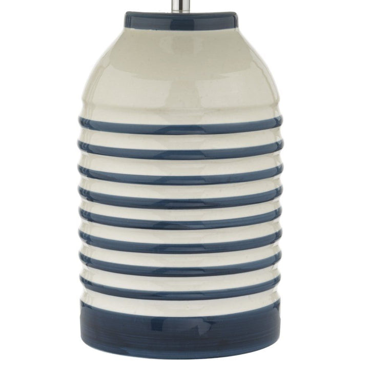 Dar ZAB4223 | Zabe Table Lamp | Ribbed Ceramic Base | White & Blue Shade