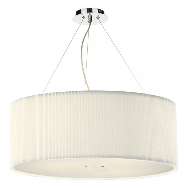 Dar ZAR0633 | Zaragoza 6-Light Pendant | Cream 90cm with Micro Pleat Shade