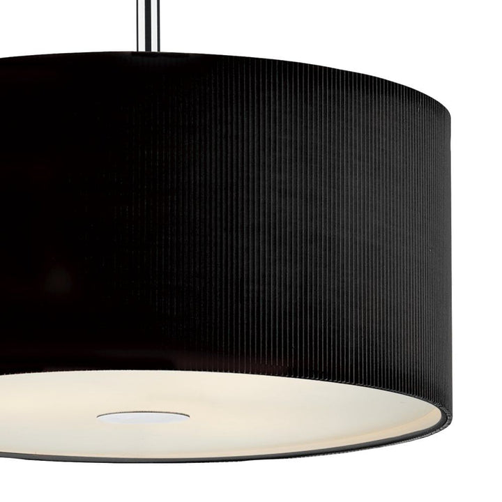 Dar ZAR1022 | Zaragoza 3-Light Pendant | Black 400mm with Micro Pleat Shade