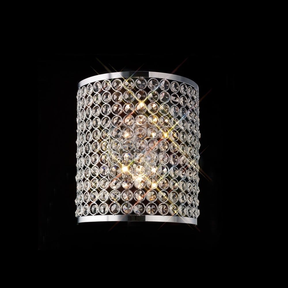 Diyas IL30199 Ava Wall Lamp 2 Light Polished Chrome/crystal