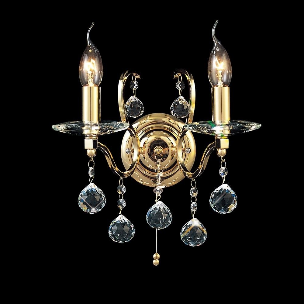 Diyas IL30222 Zinta Wall Lamp French Gold/crystal