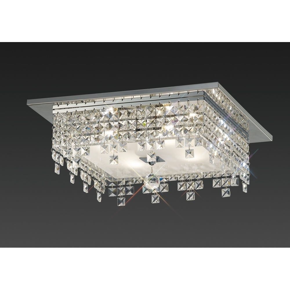 Diyas IL30262 Esta Ceiling Square 4 Light Polished Chrome/crystal