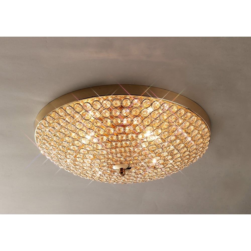 Diyas IL30756 Ava Ceiling 4 Light French Gold/crystal