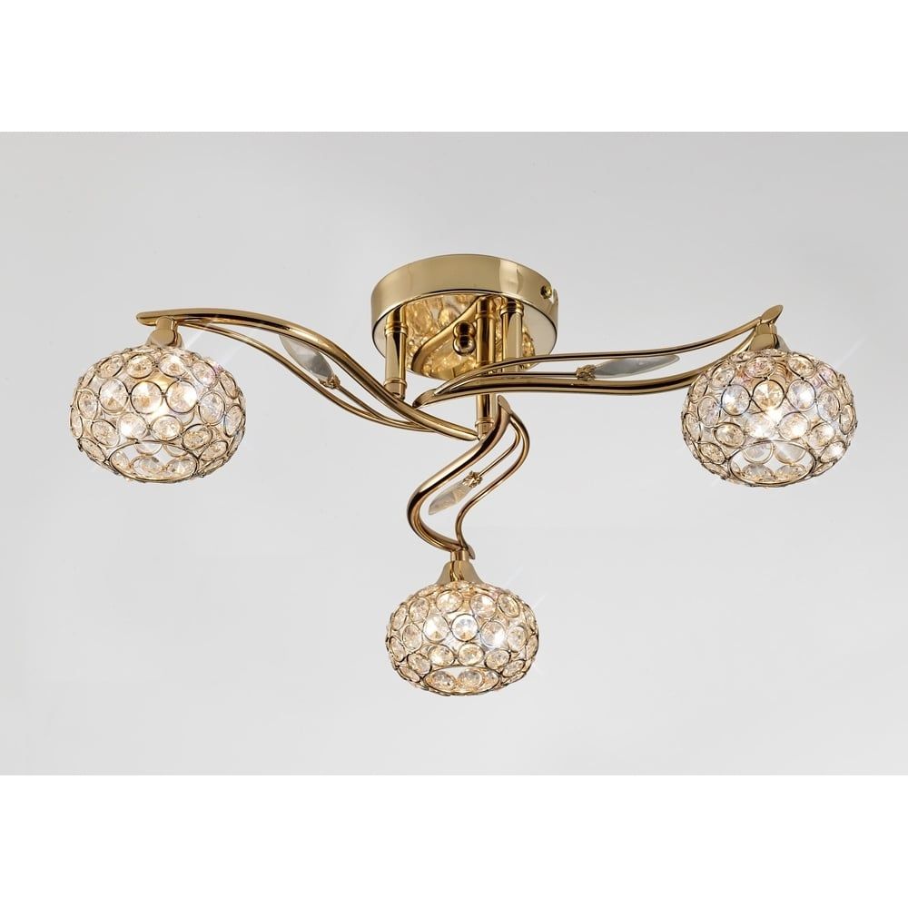 Diyas IL30963 Leimo Ceiling 3 Light French Gold/crystal