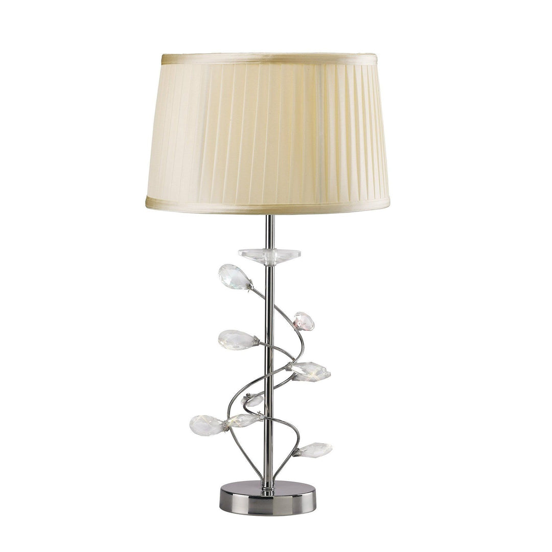 Diyas IL31210/CR Willow Table Lamp With Cream Shade 1 Light Polished Chrome/Crystal