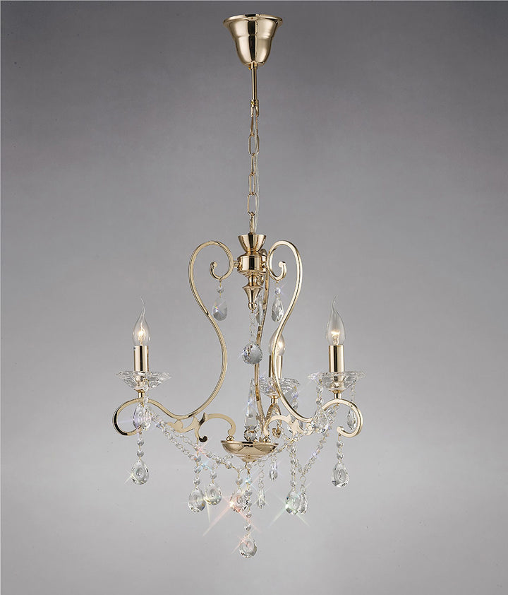 Diyas IL32063 Vela Pendant French Gold/crystal