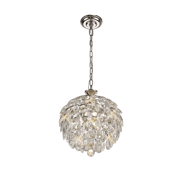 Diyas IL32800 Coniston Pendant 3 Light Polished Chrome Crystal