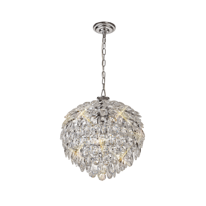 Diyas IL32801 Coniston Pendant 6 Light Polished Chrome Crystal