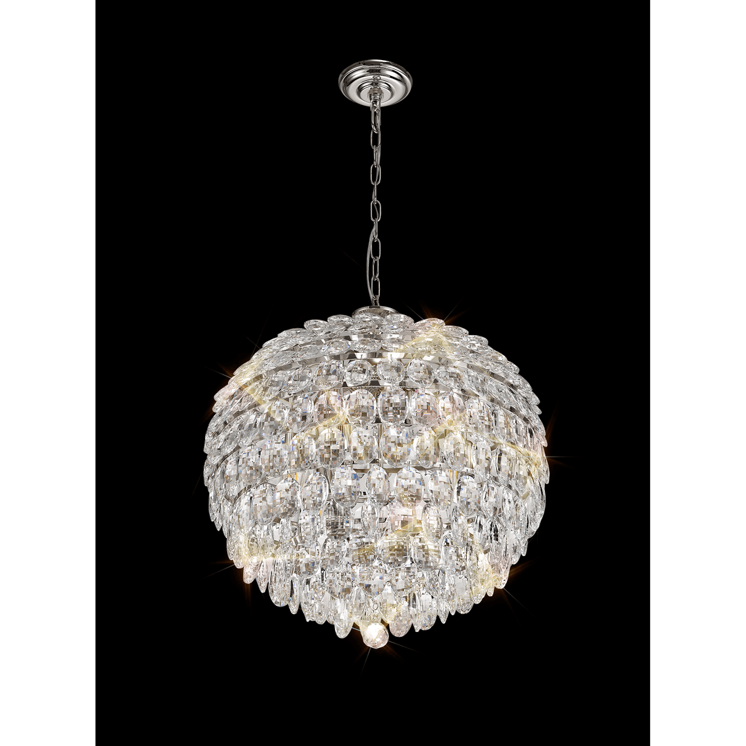 Diyas IL32802 Coniston Pendant 9 Light Polished Chrome Crystal