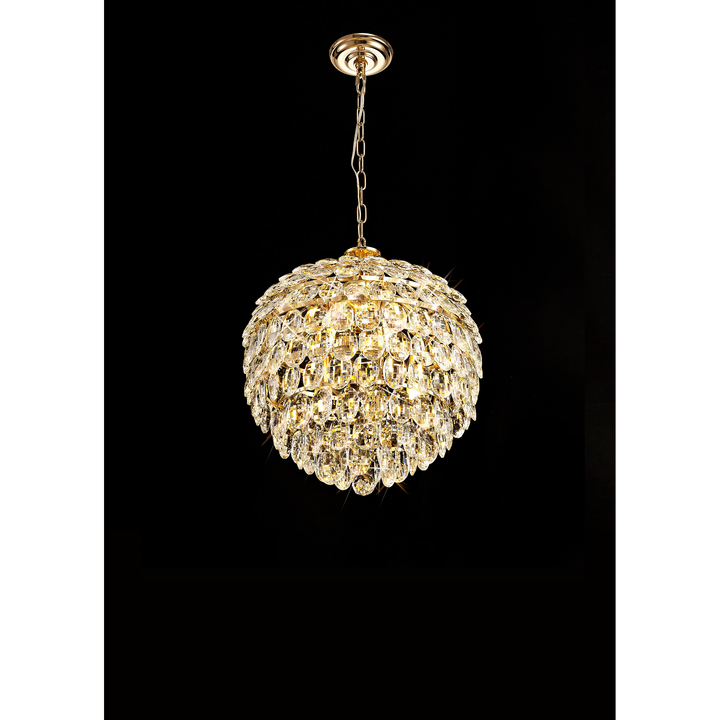 Diyas IL32804 Coniston Pendant 6 Light French Gold Crystal