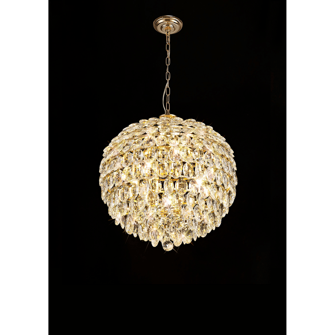 Diyas IL32804 Coniston Pendant 6 Light French Gold Crystal