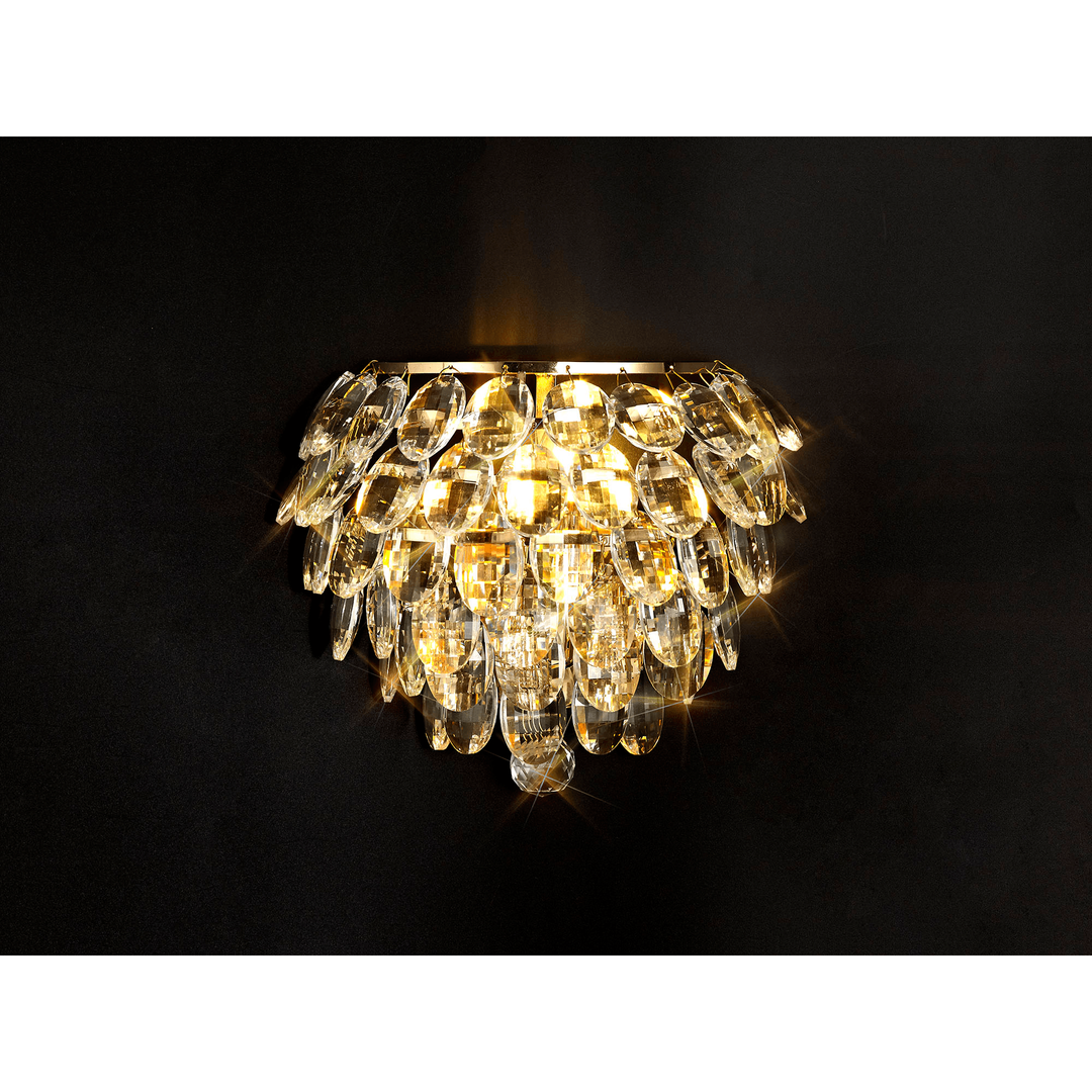 Diyas IL32807 Coniston Wall Lamp 1 Light French Gold Crystal