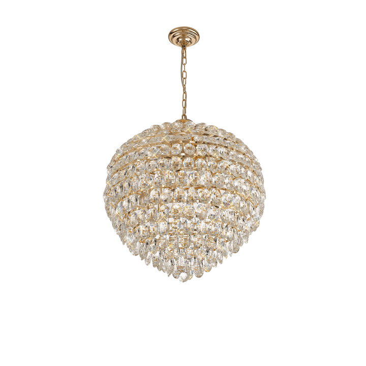 Diyas IL32810 Coniston Pendant 12 Light French Gold Crystal