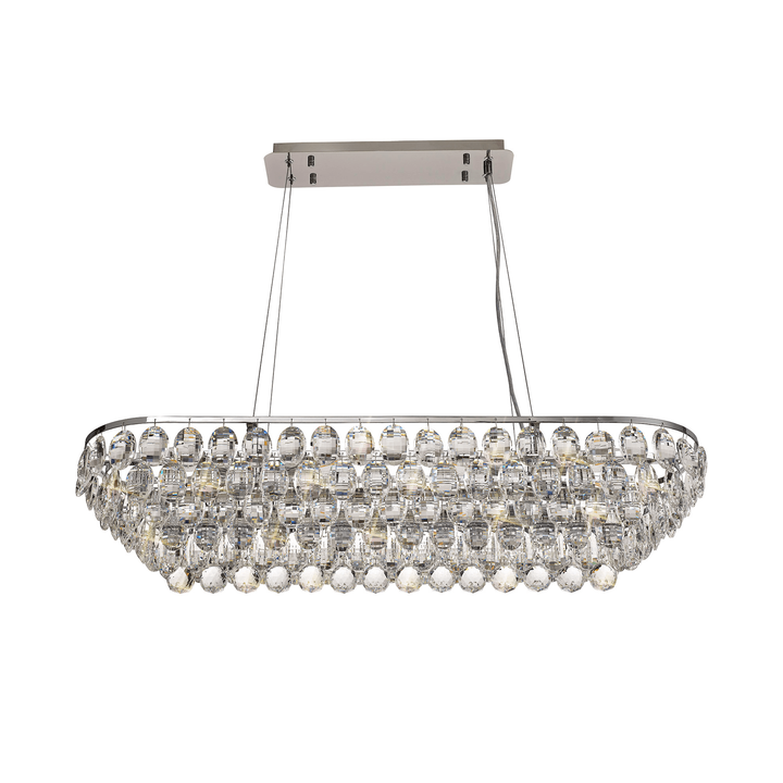 Diyas IL32820 Coniston Linear Pendant 8 Light Polished Chrome Crystal