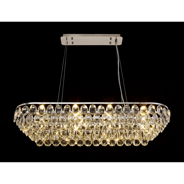 Diyas IL32820 Coniston Linear Pendant 8 Light Polished Chrome Crystal