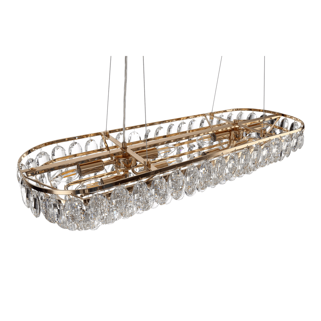 Diyas IL32821 Coniston Linear Pendant 8 Light French Gold Crystal