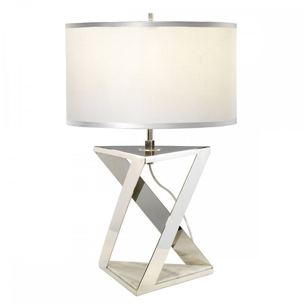 Elstead AEGEUS/TL Aegeus Table Lamp Polished Nickel And White Marble Base