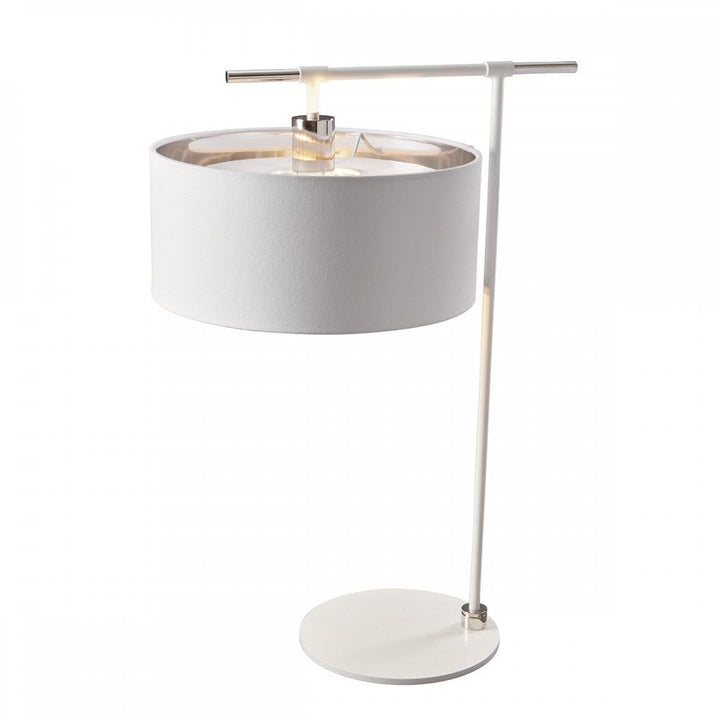 Elstead BALANCE/TL WPN Balance 1 Light Table Lamp White/Polished Nickel