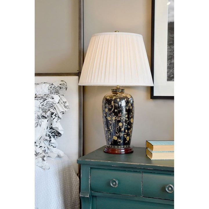 Elstead BLACKBIRDS/TL Black Birds 1 Light Table Lamp Black and Gold