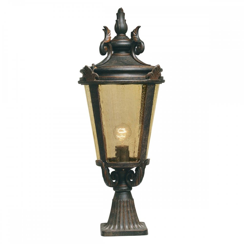 Elstead BT3/L Baltimore One Light Large Pedestal Lantern Weathered Bronze
