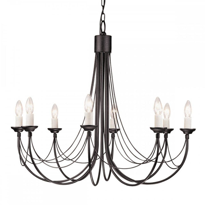 Elstead CB8 BLACK Carisbrooke Eight Light Chandelier Black