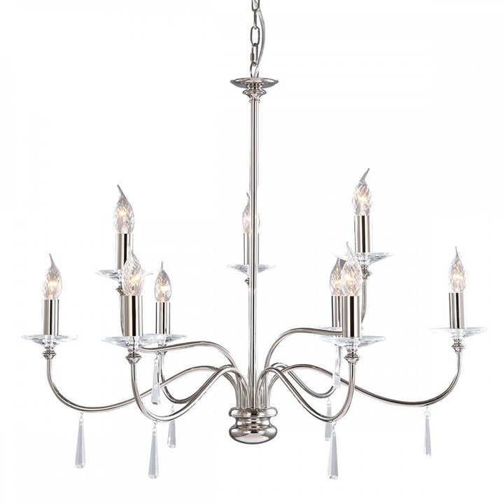 Elstead FP9 POL NICKEL Finsbury Park 9 Light Chandelier Polished Nickel