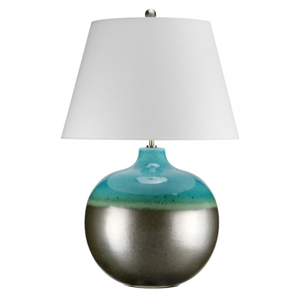 Elstead LAGUNA/TL LRG Lagun 1 Light LargeTable Lamp Turquoise and Graphite Glaze