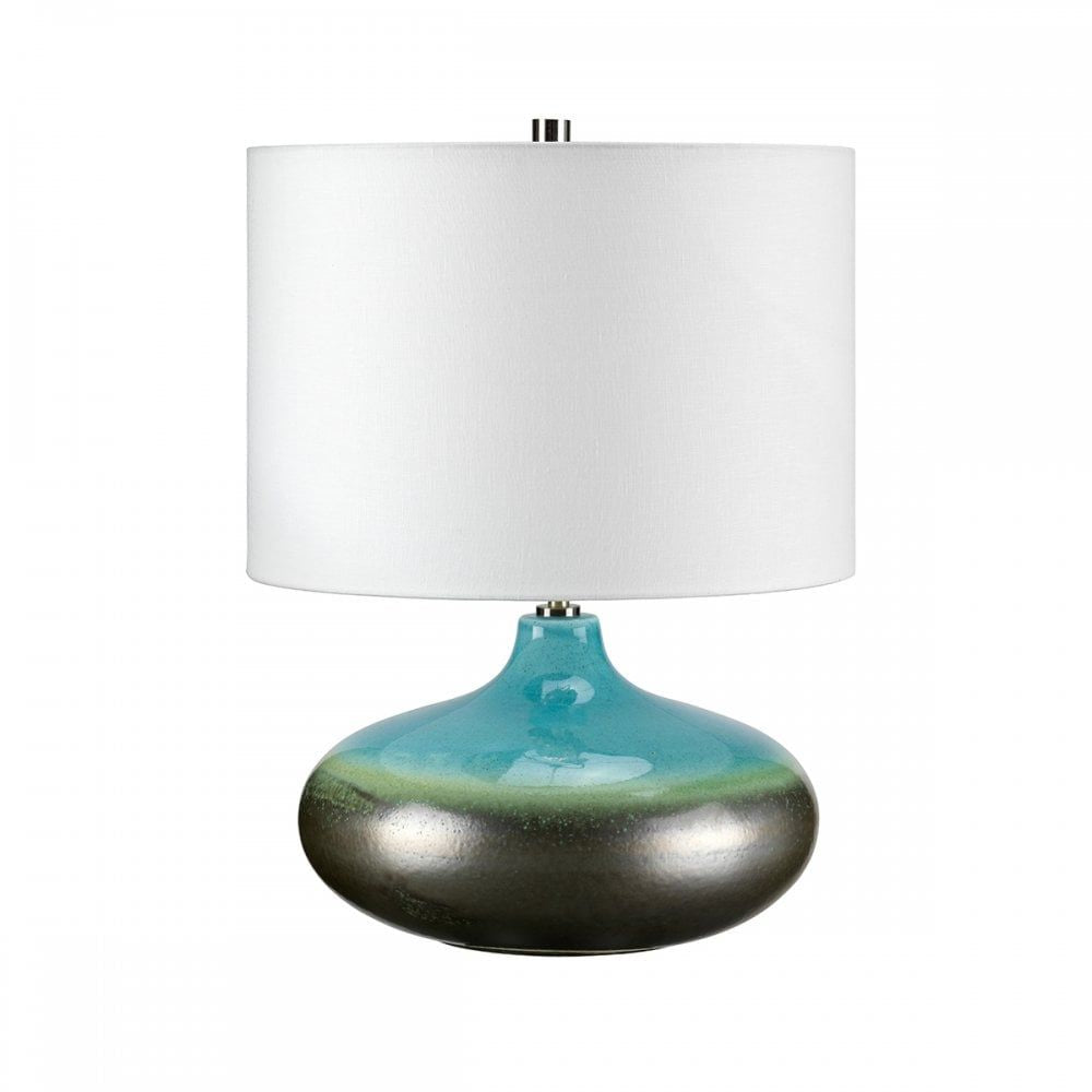 Elstead LAGUNA/TL SM Laguna 1 Light Small Table Lamp Turquoise and Graphite Glaze