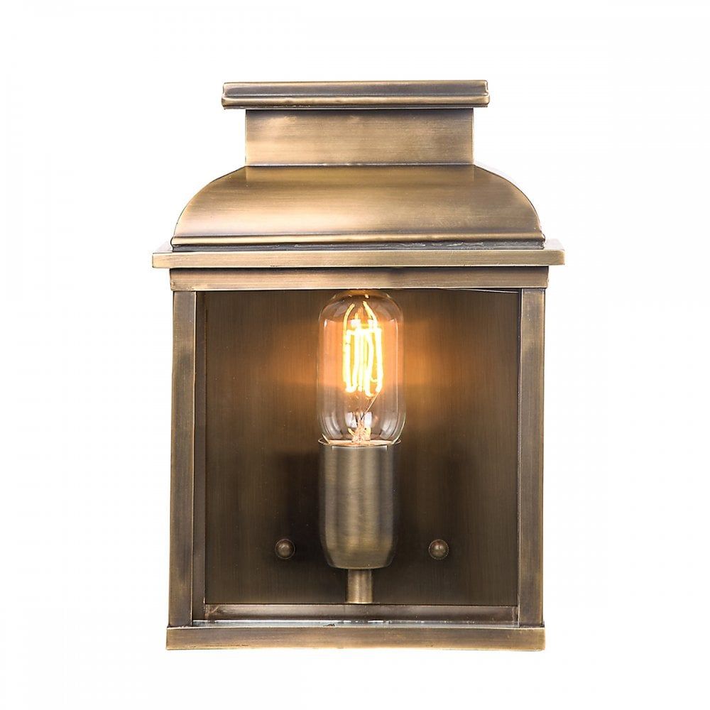 Elstead OLD BAILEY BR Old Bailey Hand Made Flush Wall Lantern Antique Brass