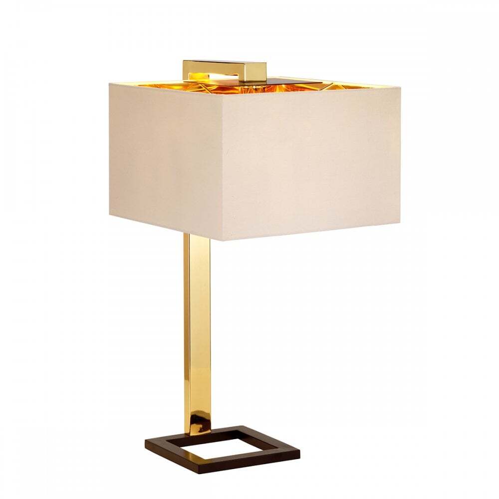 Elstead PLEIN/TL Plein Table Lamp Dark Brown Polished Gold