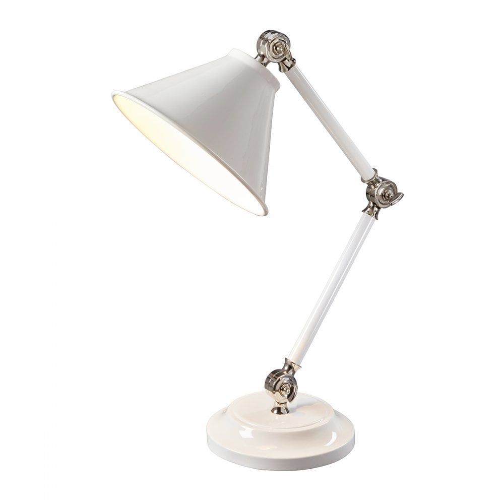 Elstead PV ELEMENT WPN Provence Element 1 Light Mini Table Lamp White/Polished Nickel