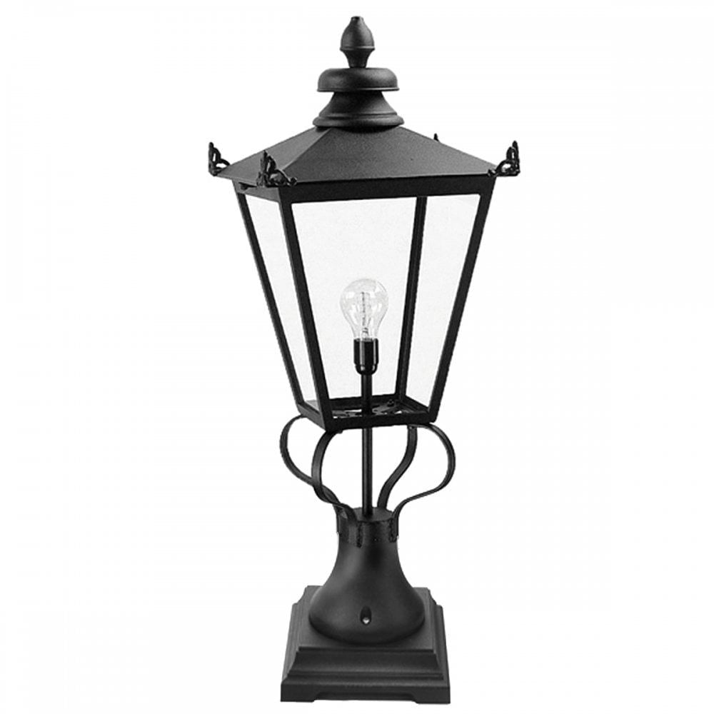 Elstead WSLN1 BLACK Wilmslow Newel Pedestal Lantern Black