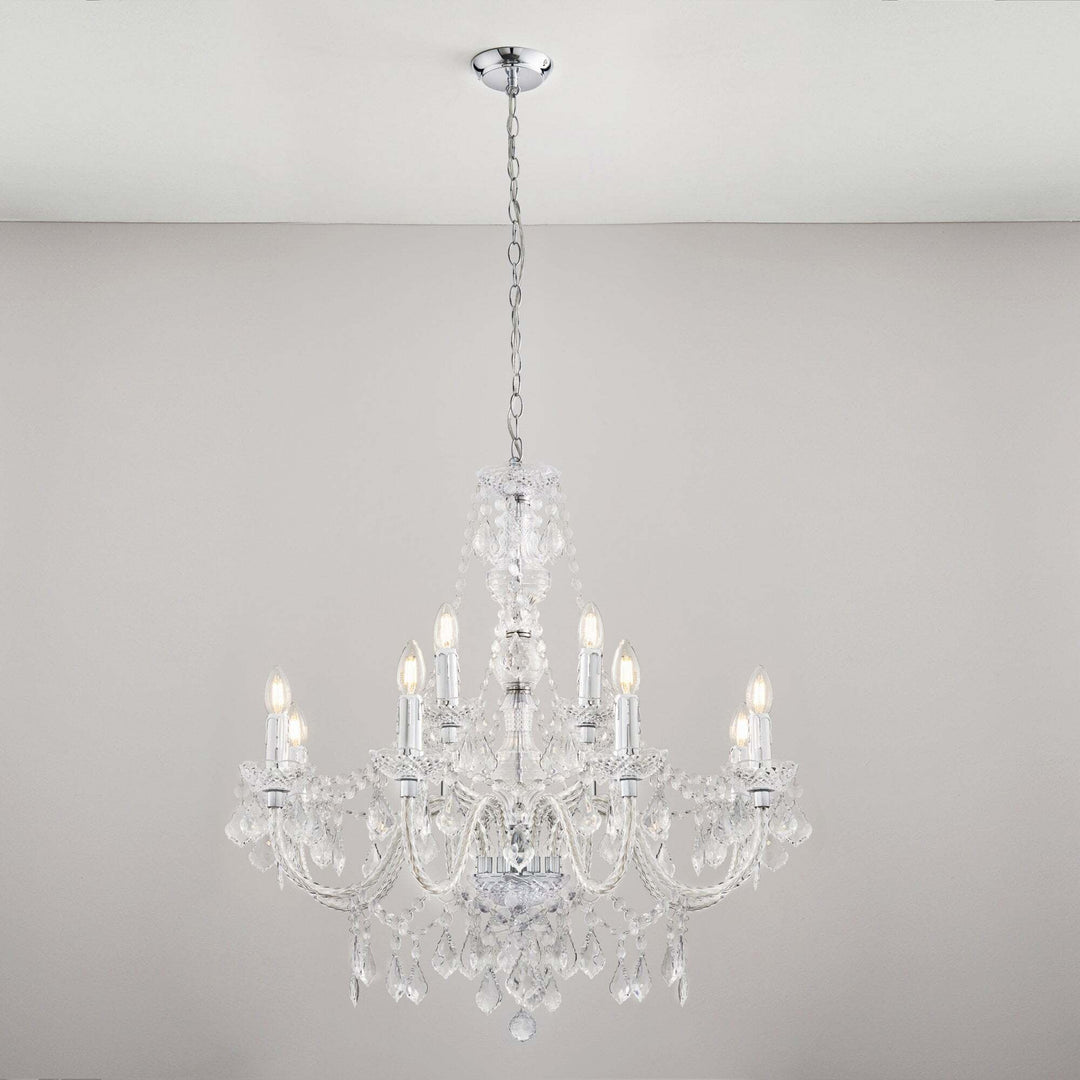 Endon 308-8-4CL Clarence 12 Light Pendant Acrylic Chrome