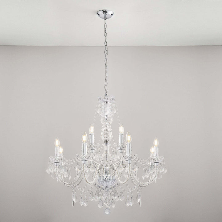 Endon 308-8-4CL Clarence 12 Light Pendant Acrylic Chrome