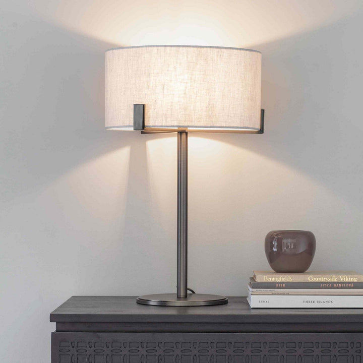 Endon 72631 Hayfield 1 Light Table Lamp Bronze Linen