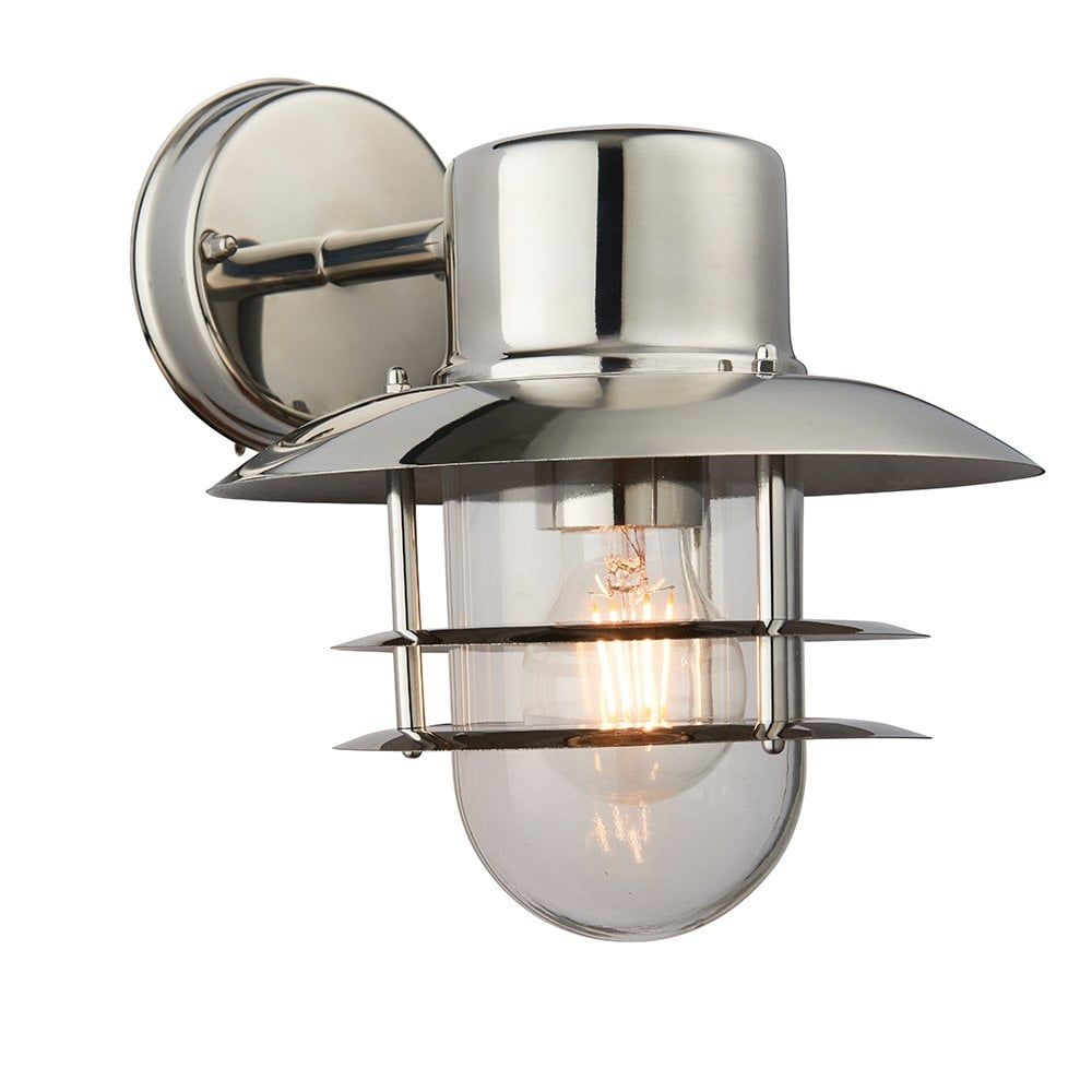 Endon 74703 Jenson 1 Light Wall Light Outdoor Polished Stainless Steel