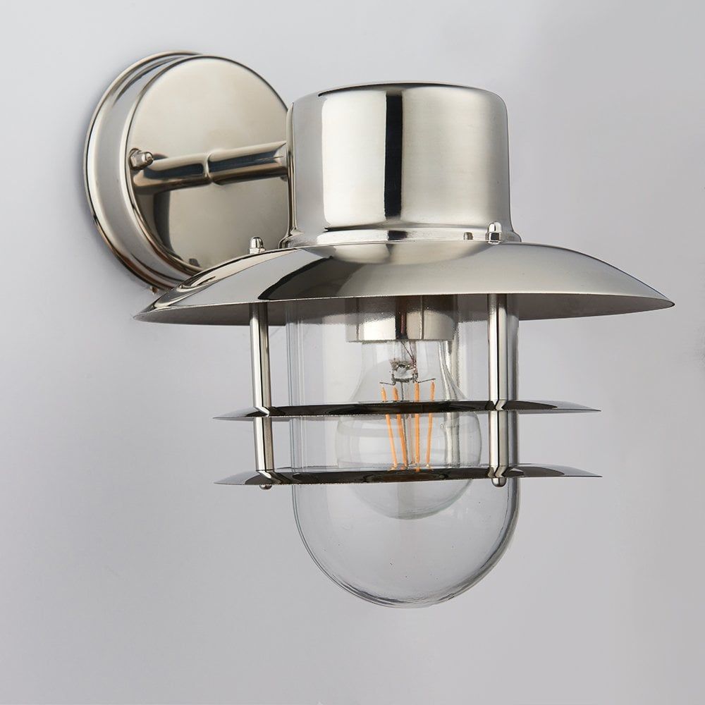 Endon 74703 Jenson 1 Light Wall Light Outdoor Polished Stainless Steel
