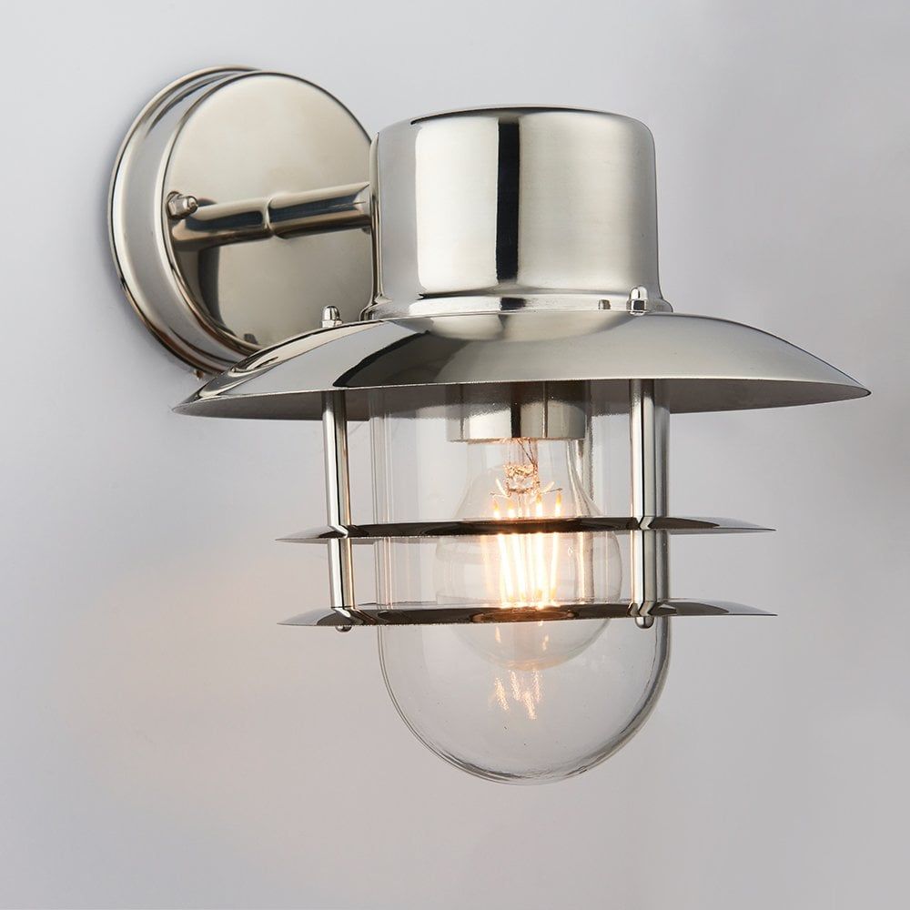Endon 74703 Jenson 1 Light Wall Light Outdoor Polished Stainless Steel